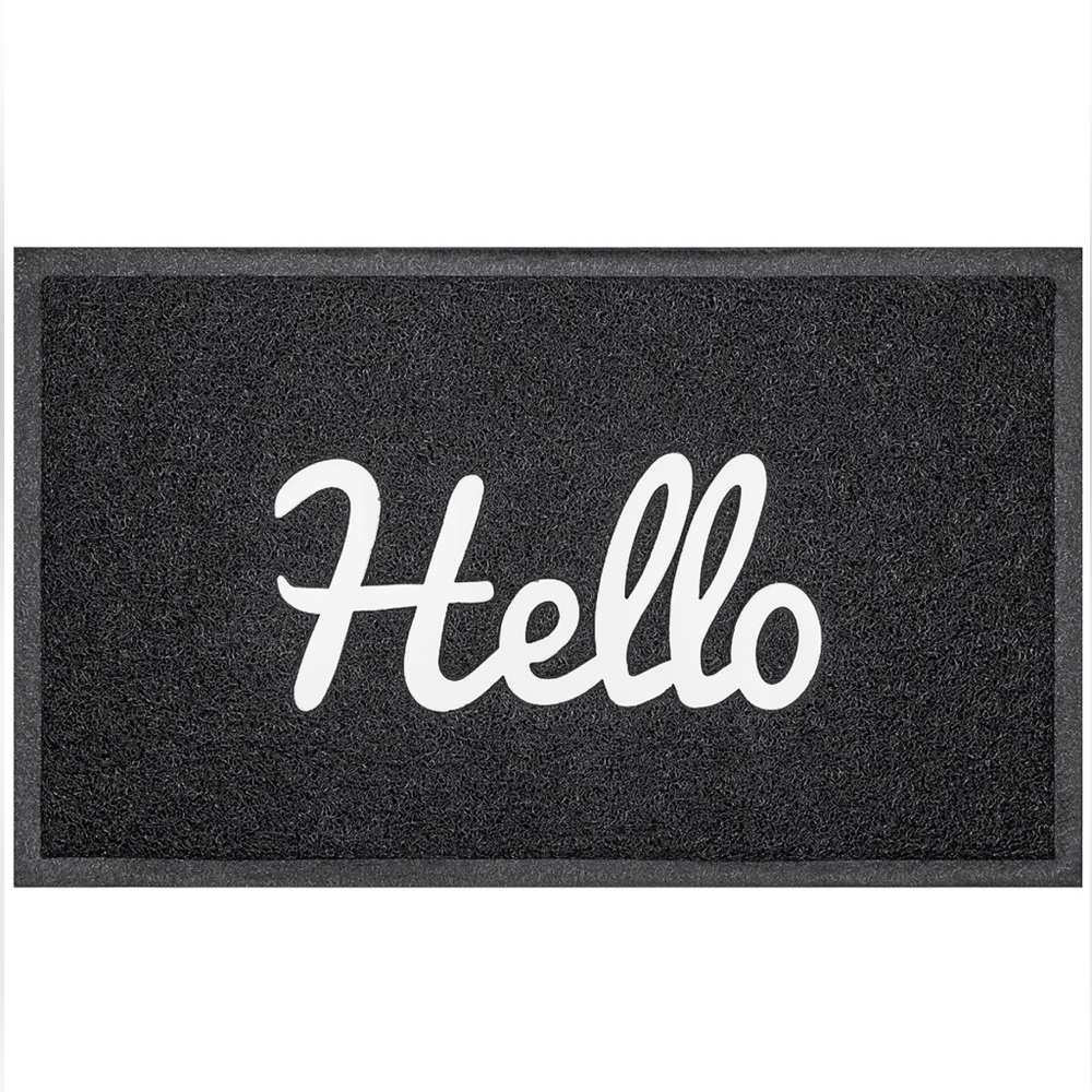 Black and White 'Hello' Doormat